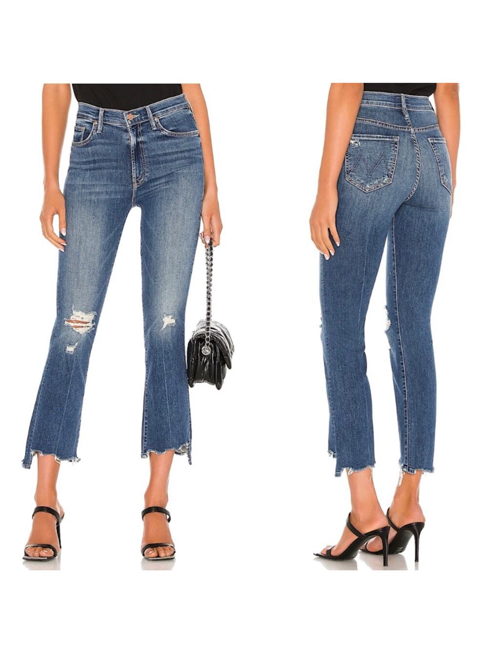 MOTHER The Insider Crop Step Chew Jeans 25 Dancing On Coals